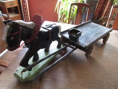 Pferdegespann holz 1920 - um,