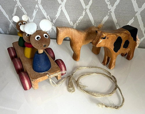 Holz set nachziehspielzeug 3 - nachziehspielzeug,